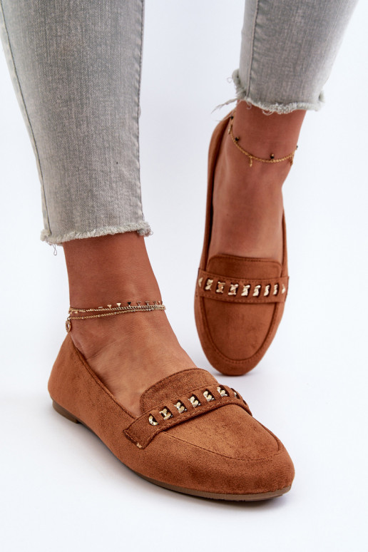 Lesklé dámské mokasíny s řetízkem Camel Aredilla