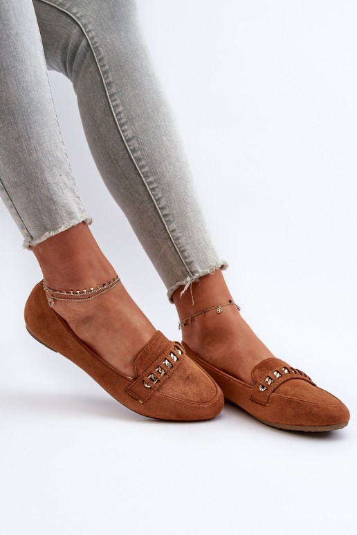 Lesklé dámské mokasíny s řetízkem Camel Aredilla