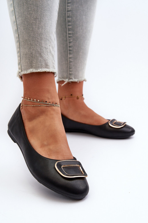 Baleríny S Ozdobou Z Ekokože Černé Enicoria