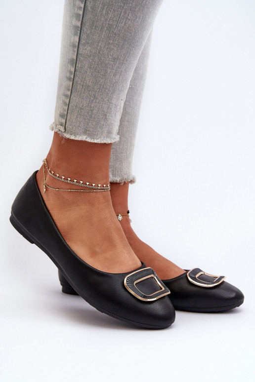 Baleríny S Ozdobou Z Ekokože Černé Enicoria