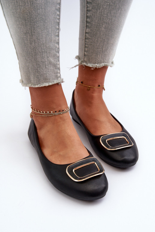 Baleríny S Ozdobou Z Ekokože Černé Enicoria