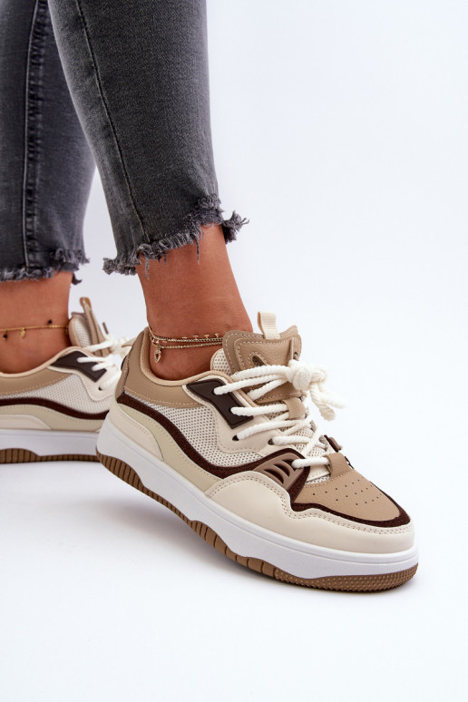 Dámské tenisky na platformě hnědé Etnaria