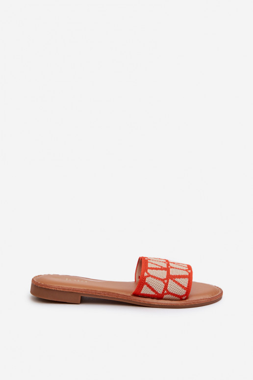 Dámské sandály na ploché podrážce oranžové Traivea