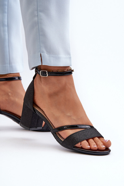 Dámské sandály na nízkém podpatku černé Ploemis