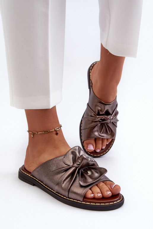 Dámské sandály na ploché podrážce měděné Nelvira