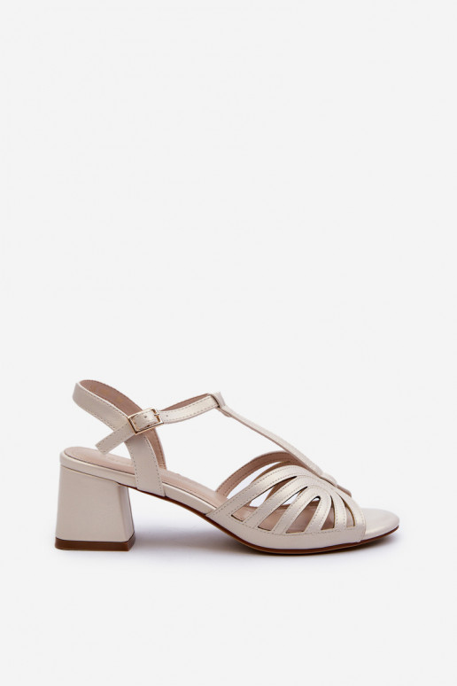 Lakýrované dámské sandály na podpatku Sergio Leone SK880 černé