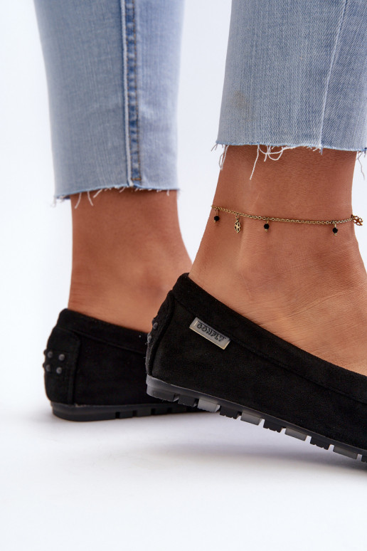 Dámské mokasíny z ekologického semiše černé Amrutia