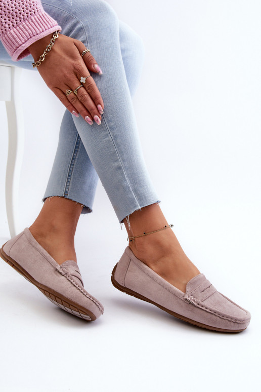 Dámské semišové mokasíny fialové Lenvie