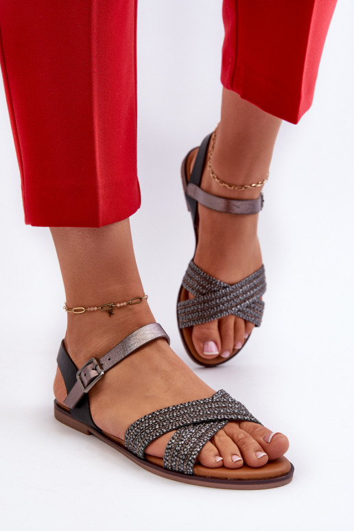 Dámské Ploché Sandály S.Barski MY923 Černé