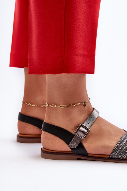 Dámské Ploché Sandály S.Barski MY923 Černé