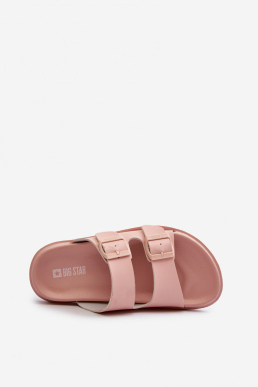 Lehké dámské pěnové pantofle s přezkami Big Star NN274A753 růžové