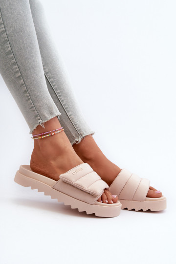 Dámské Žabky Na Platformě Big Star NN274773 Beige 2