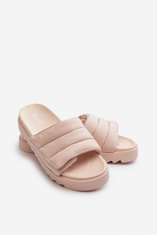 Dámské Žabky Na Platformě Big Star NN274773 Beige