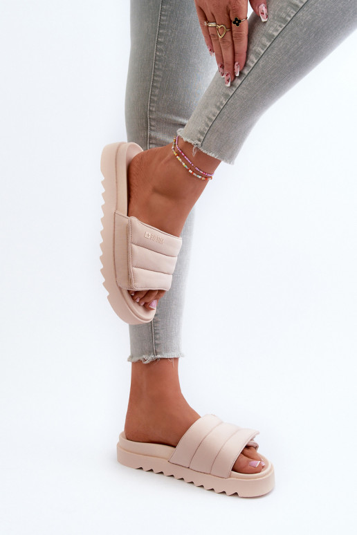 Dámské Žabky Na Platformě Big Star NN274773 Beige