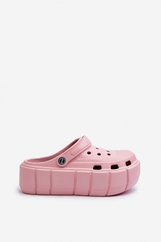 Pěnové Dámské Pantofle Na Platformě Růžové Itubia