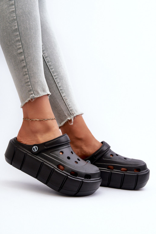 Dámské černé pěnové klínové sandály Itubia