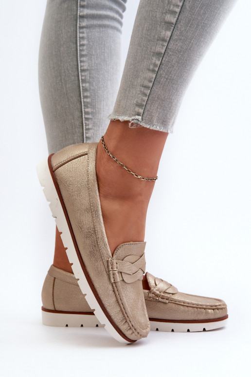 Dámské Mokasíny Z Ekokože Zlaté Nestalia