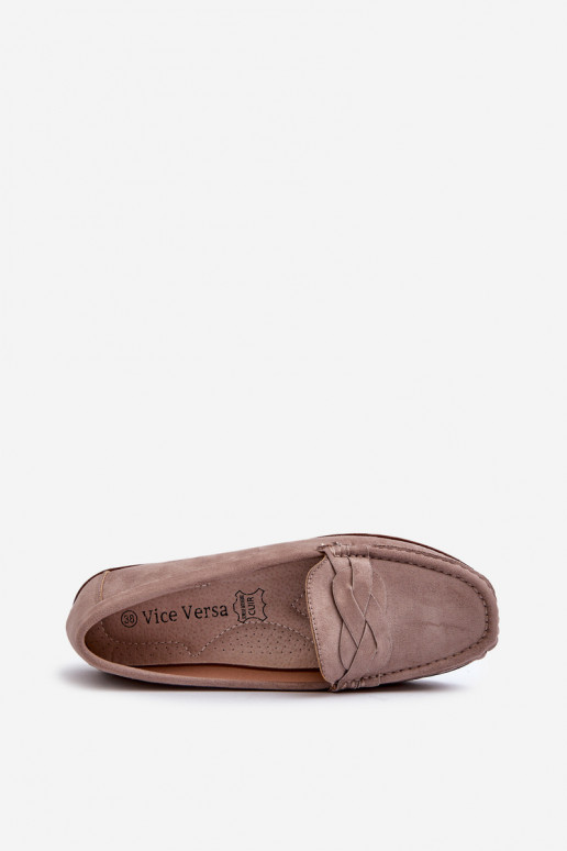 Dámské Mokasíny Z Ekologického Semiše Tmavě Béžové Nestalia