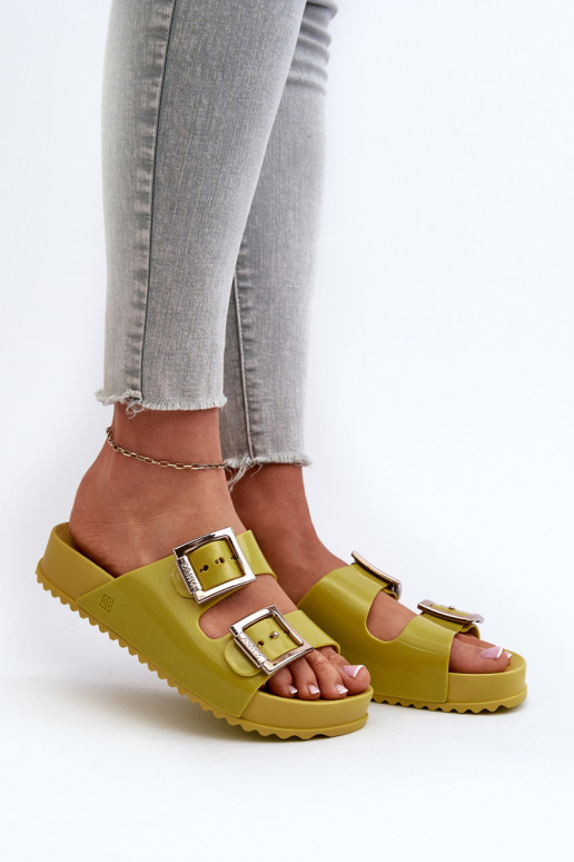 Dámské Žabky Hladké ZAXY LL285077 Limetkové