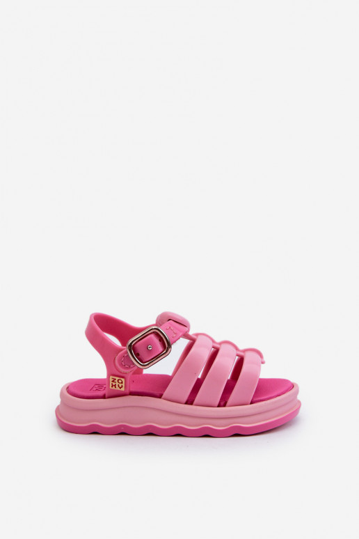 Voňavé Dětské Sandálky Na Suchý Zip ZAXY NN385018 Růžové Voňavé Dětské Sandálky Na Suchý Zip ZAXY NN385018 Růžové