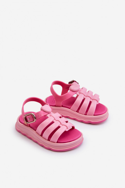 Voňavé Dětské Sandálky Na Suchý Zip ZAXY NN385018 Růžové Voňavé Dětské Sandálky Na Suchý Zip ZAXY NN385018 Růžové