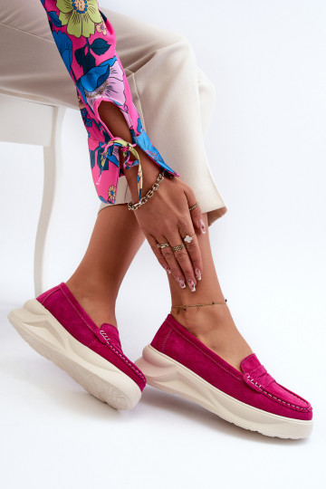 Semišové dámské mokasíny Fuksja Filidia 2