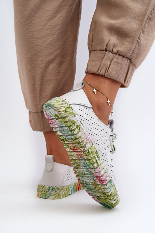 Dámské kožené polobotky se šněrováním bílé Farnalea Dámské kožené polobotky se šněrováním bílé Farnalea