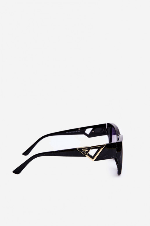 Dámské klasické sluneční brýle s ozdobnými detaily UV400 Černé