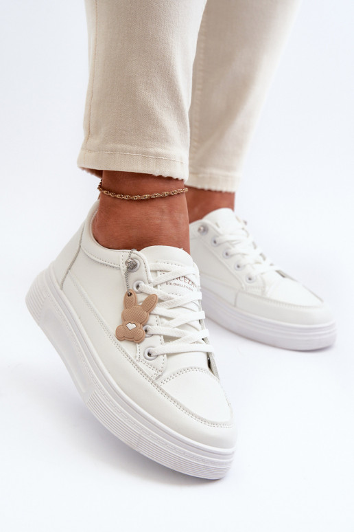 Tenisky Dámské Sportovní Na Platformě S Ozdobou Bílý VINCEZA 13613 Tenisky Dámské Sportovní Na Platformě S Ozdobou Bílý VINCEZA 13613