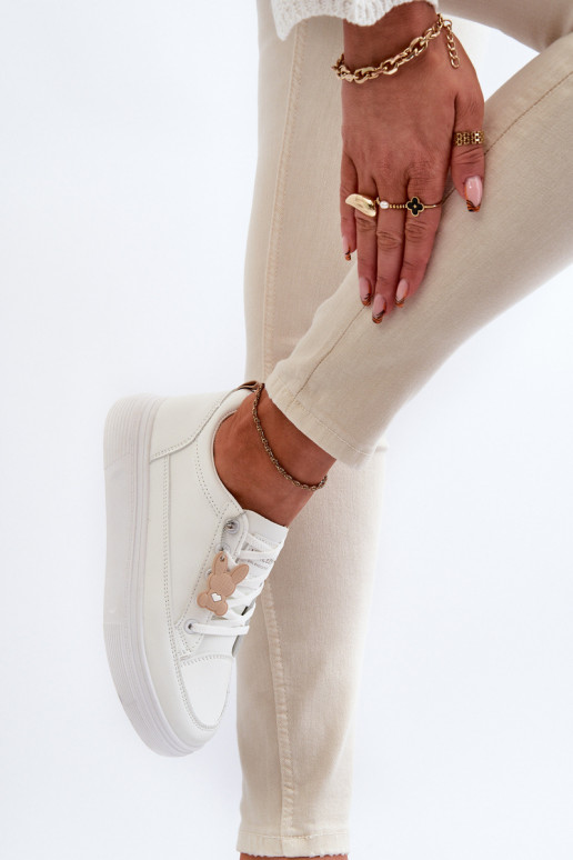 Tenisky Dámské Sportovní Na Platformě S Ozdobou Bílý VINCEZA 13613 Tenisky Dámské Sportovní Na Platformě S Ozdobou Bílý VINCEZA 13613