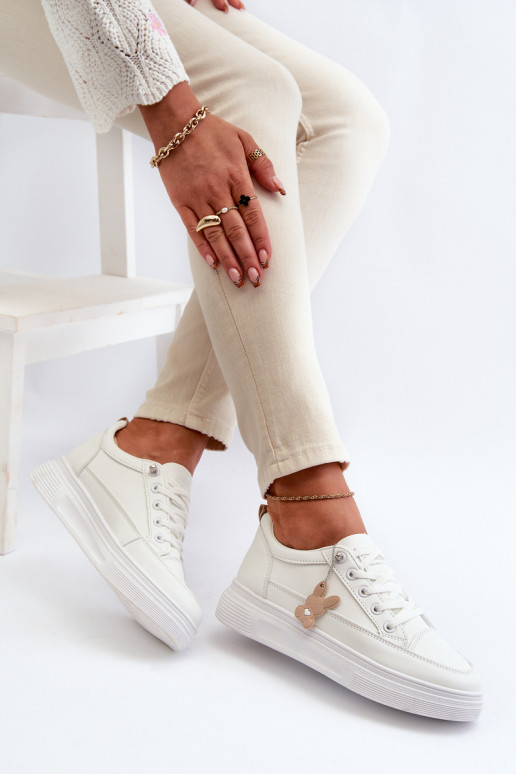 Tenisky Dámské Sportovní Na Platformě S Ozdobou Bílý VINCEZA 13613 Tenisky Dámské Sportovní Na Platformě S Ozdobou Bílý VINCEZA 13613