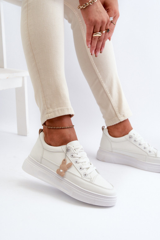 Tenisky Dámské Sportovní Na Platformě S Ozdobou Bílý VINCEZA 13613 Tenisky Dámské Sportovní Na Platformě S Ozdobou Bílý VINCEZA 13613