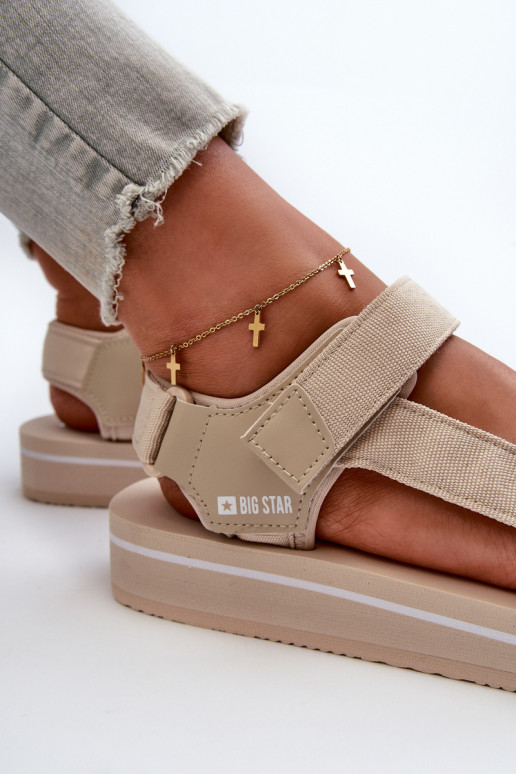 Dámské sandály na platformě Big Star NN274A535 béžové Dámské sandály na platformě Big Star NN274A535 béžové