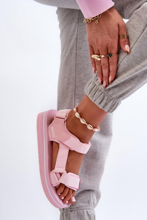 Dámské sandály na platformě Big Star NN274A533 růžové