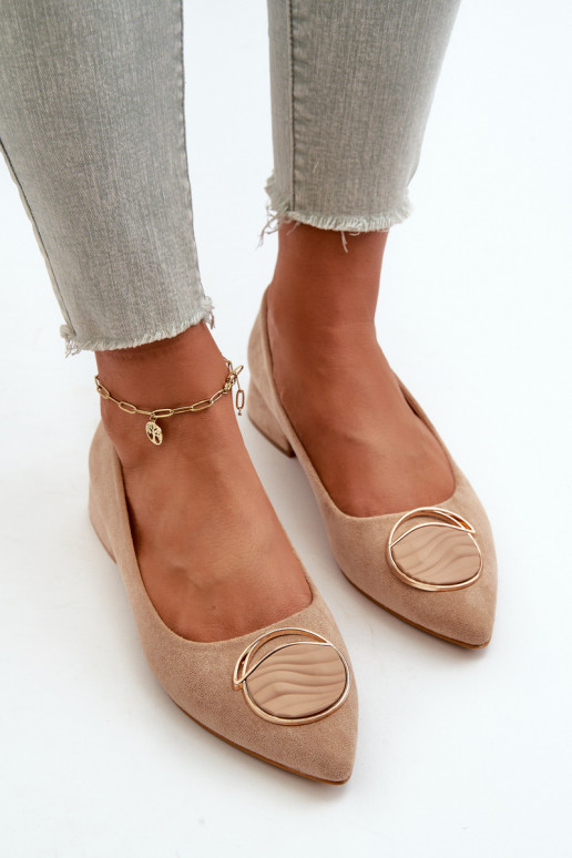 Boty na nízkém podpatku z ekokože S.Barski KV27-037 béžové Boty na nízkém podpatku z ekokože S.Barski KV27-037 béžové