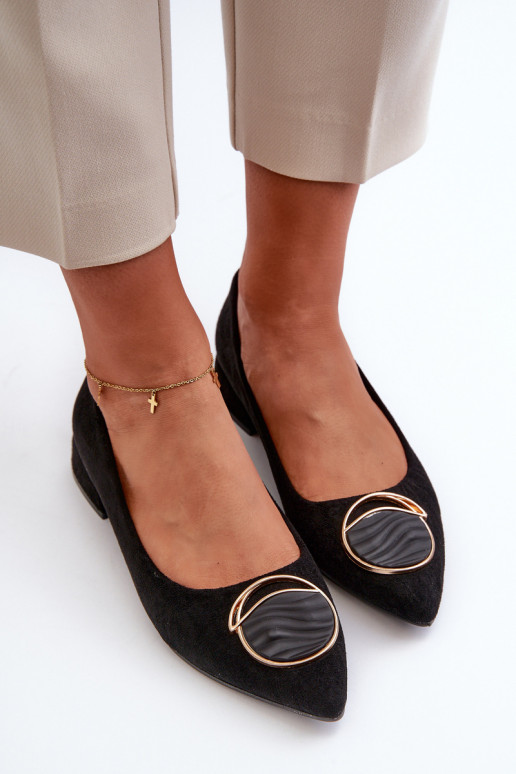 Loděnky S Nízkým Podpatkem Z Ekologického Semiše S.Barski KV27-037 Černé Loděnky S Nízkým Podpatkem Z Ekologického Semiše S.Barski KV27-037 Černé