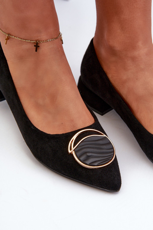 Loděnky S Nízkým Podpatkem Z Ekologického Semiše S.Barski KV27-037 Černé Loděnky S Nízkým Podpatkem Z Ekologického Semiše S.Barski KV27-037 Černé