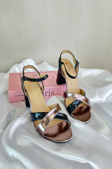 Eko Kožené Sandály Na Podpatku Sloupku Černé Abilica 2