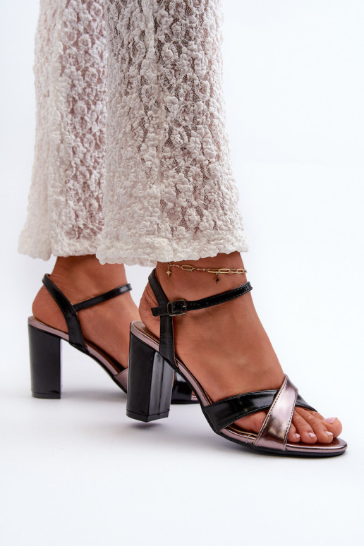 Eko Kožené Sandály Na Podpatku Sloupku Černé Abilica Eko Kožené Sandály Na Podpatku Sloupku Černé Abilica