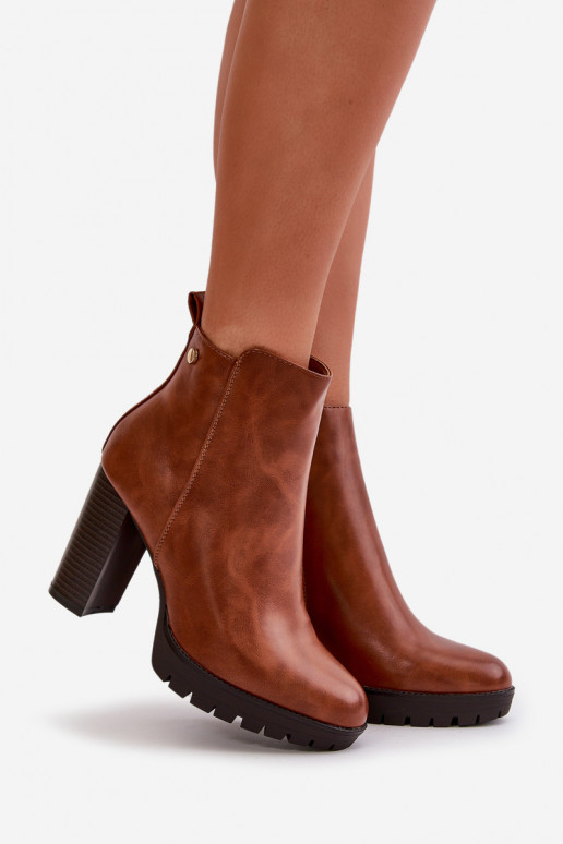 Dámské zimní botky na vysokém podpatku se zipem Camel Bioria Dámské zimní botky na vysokém podpatku se zipem Camel Bioria