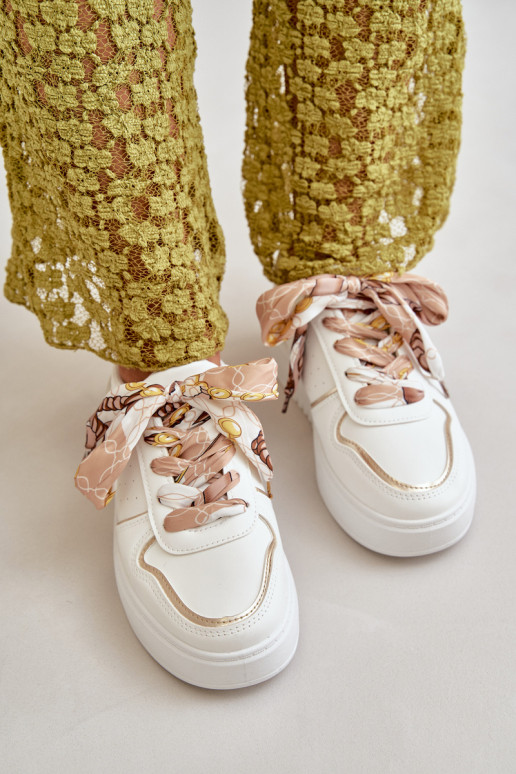 Dámské Tenisky Na Platformě S Dekorativním Šněrováním Bílé Mistra Dámské Tenisky Na Platformě S Dekorativním Šněrováním Bílé Mistra