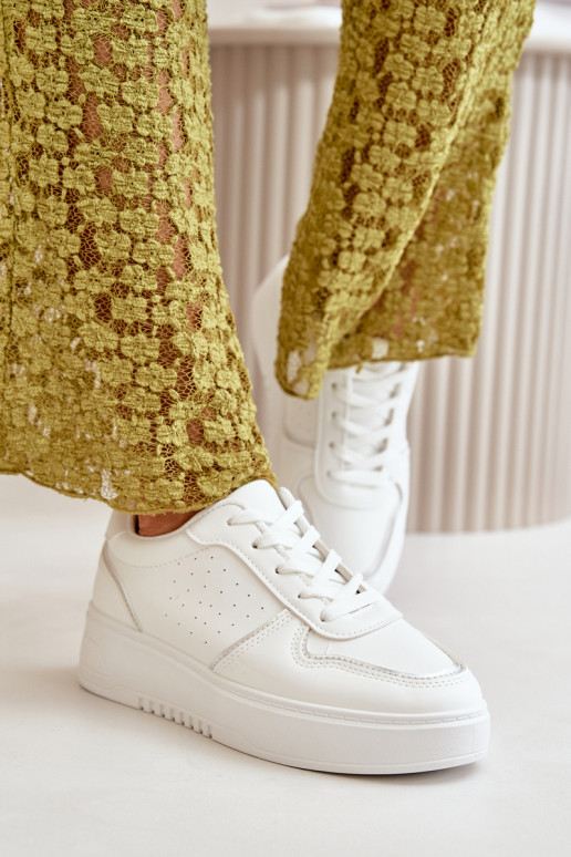 Dámské Tenisky Na Platformě S Dekorativním Šněrováním Bílé Mistra Dámské Tenisky Na Platformě S Dekorativním Šněrováním Bílé Mistra