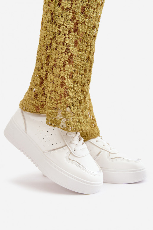 Dámské Tenisky Na Platformě S Dekorativním Šněrováním Bílé Mistra Dámské Tenisky Na Platformě S Dekorativním Šněrováním Bílé Mistra