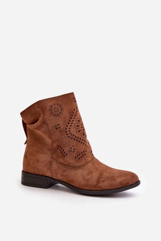 Dámské Nízké Botky S Výřezem Na Zip Hnědé Irinette Dámské Nízké Botky S Výřezem Na Zip Hnědé Irinette