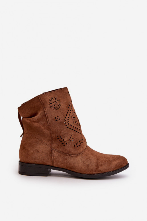 Dámské Nízké Botky S Výřezem Na Zip Hnědé Irinette Dámské Nízké Botky S Výřezem Na Zip Hnědé Irinette