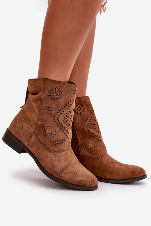 Dámské Nízké Botky S Výřezem Na Zip Hnědé Irinette Dámské Nízké Botky S Výřezem Na Zip Hnědé Irinette