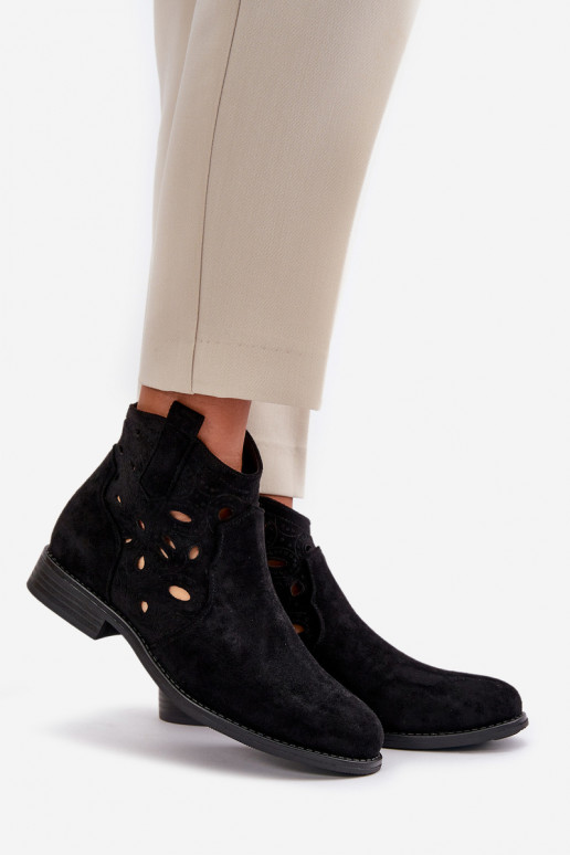 Dámské Botky S Prořezáváním Na Zip Černé S.Barski HY42-081 Dámské Botky S Prořezáváním Na Zip Černé S.Barski HY42-081