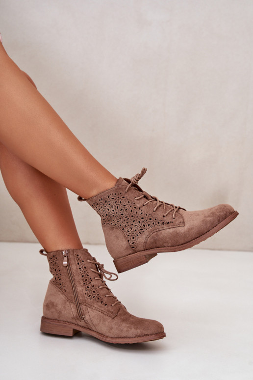 Dámské Boty Se Vzorem Hnědé S.Barski HY66-136 Dámské Boty Se Vzorem Hnědé S.Barski HY66-136