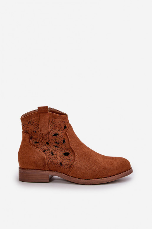 Dámské botky s perforací na zip Camel S.Barski HY42-081 Dámské botky s perforací na zip Camel S.Barski HY42-081