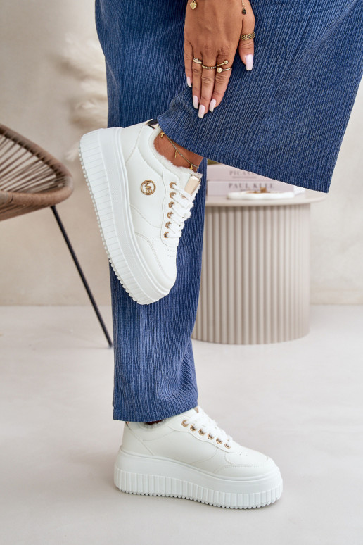 Tenisky Sportovní Boty Dámské Zateplené Na Masivní Podešvi Bílé Ardiela Tenisky Sportovní Boty Dámské Zateplené Na Masivní Podešvi Bílé Ardiela